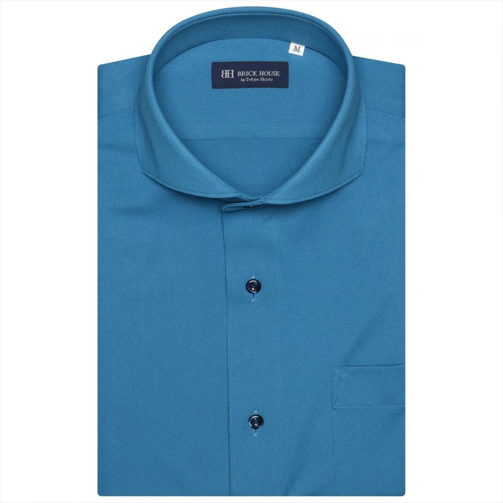 【持続涼感】 COOL SILVER(R) ホリゾンタルワイド 半袖 形態安定 ニットシャツ