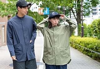 リラックスバンドカラーシャツ