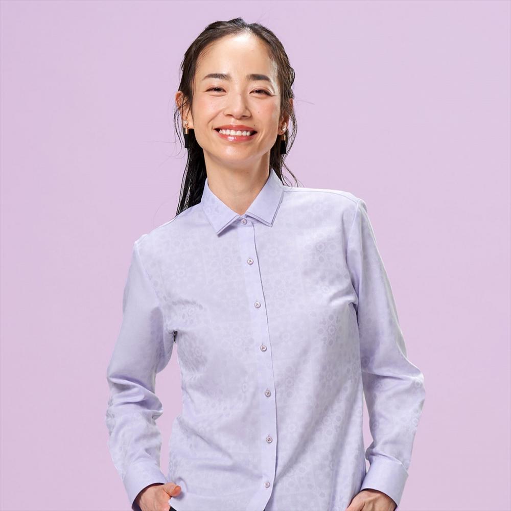 ディズニー ワイド 長袖 形態安定 レディースシャツ S パープル 東京シャツ公式通販 ノーアイロン形態安定ビジネスワイシャツ専門店