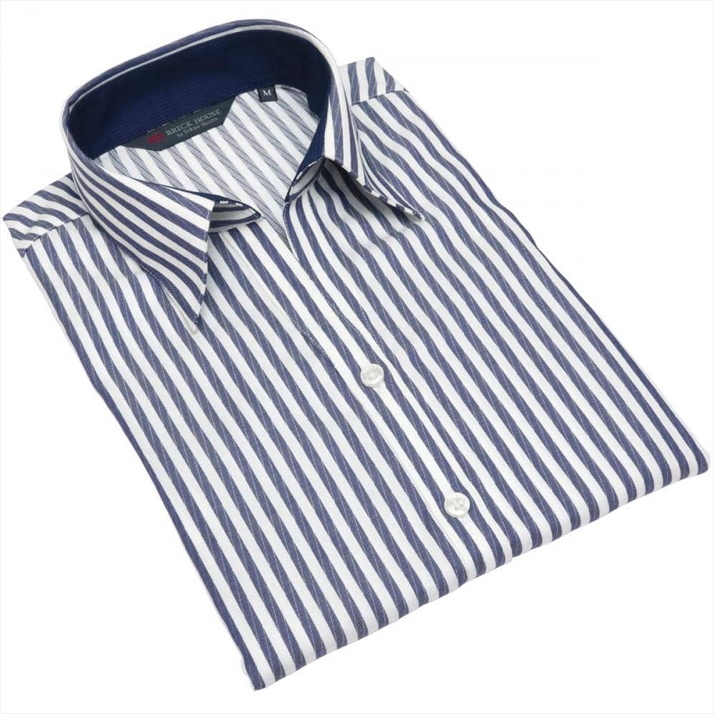スキッパー 七分袖 形態安定 レディースシャツ 綿100%