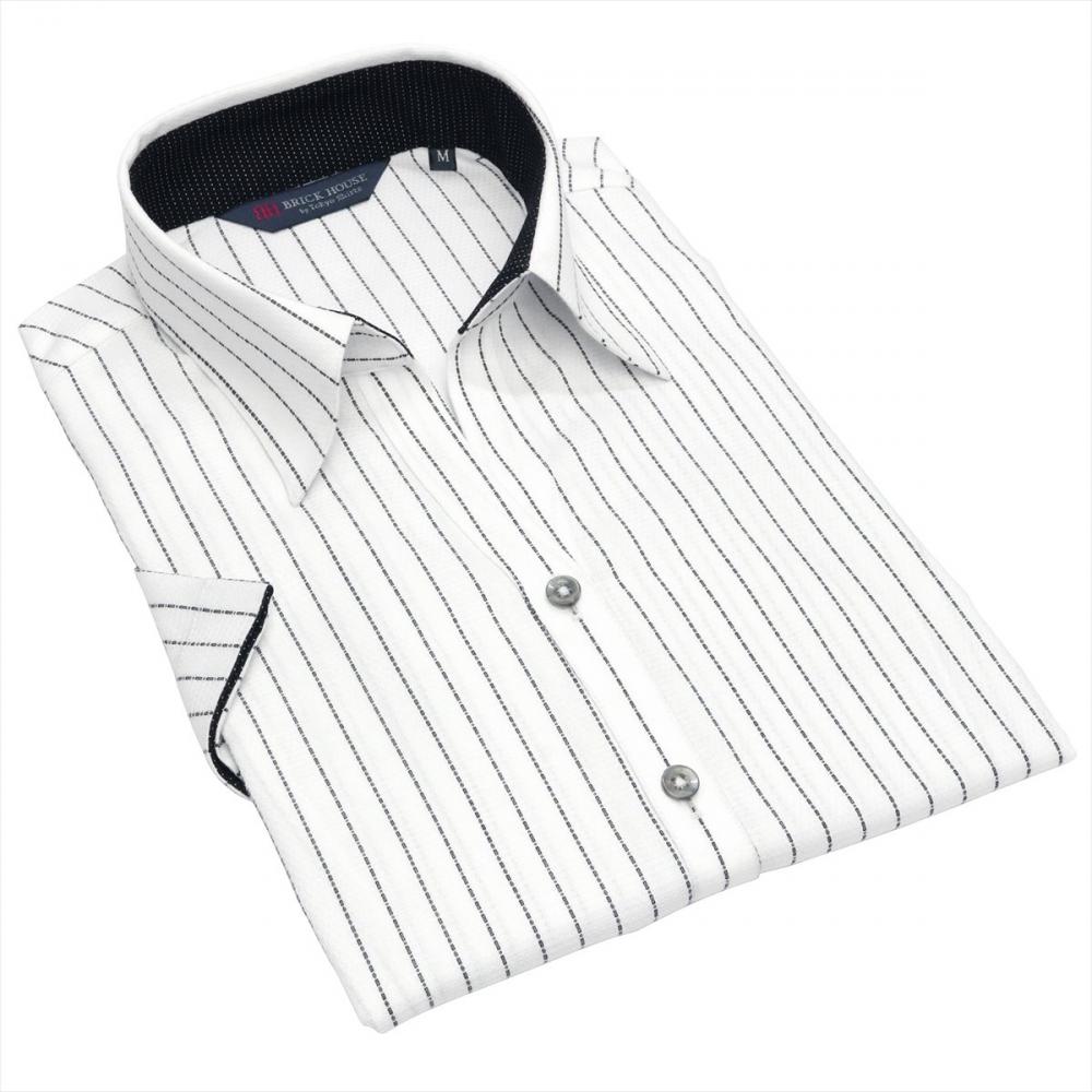 スキッパー 半袖 形態安定 レディースシャツ 綿100%