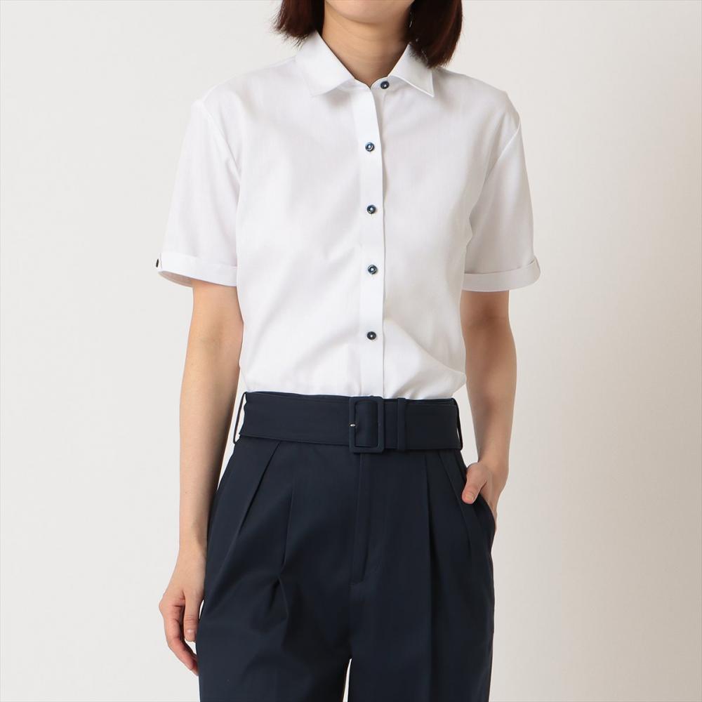 (M) 形態安定 ボタンダウンカラー 半袖 ワイシャツ
