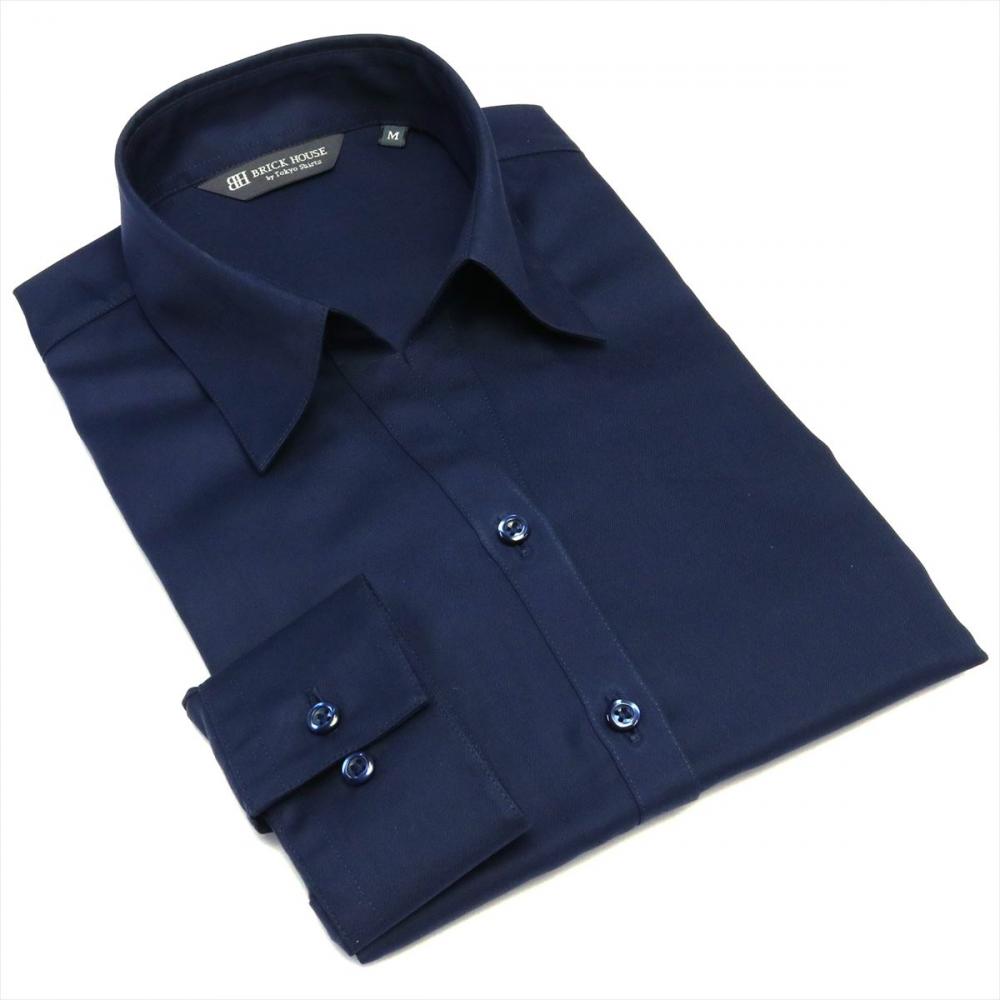 スキッパー 長袖 形態安定 レディースシャツ 綿100%