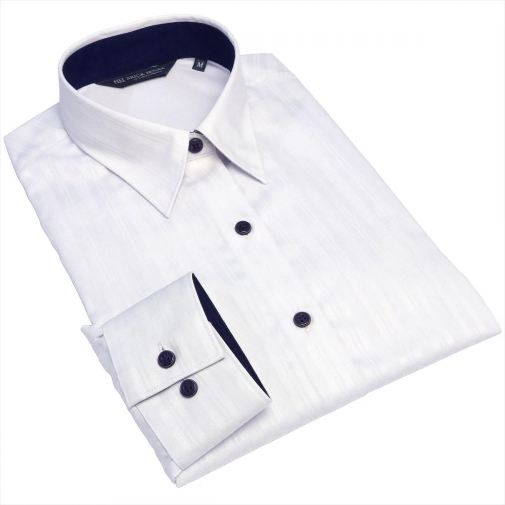 レギュラー 長袖 形態安定 レディースシャツ 綿100%