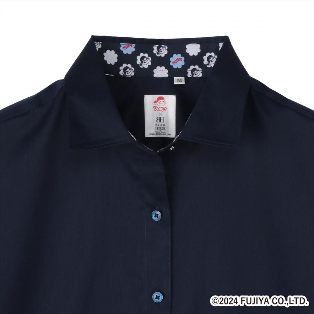 【ペコちゃん×TOKYO SHIRTS】 ワイド 長袖 形態安定 レディースシャツ