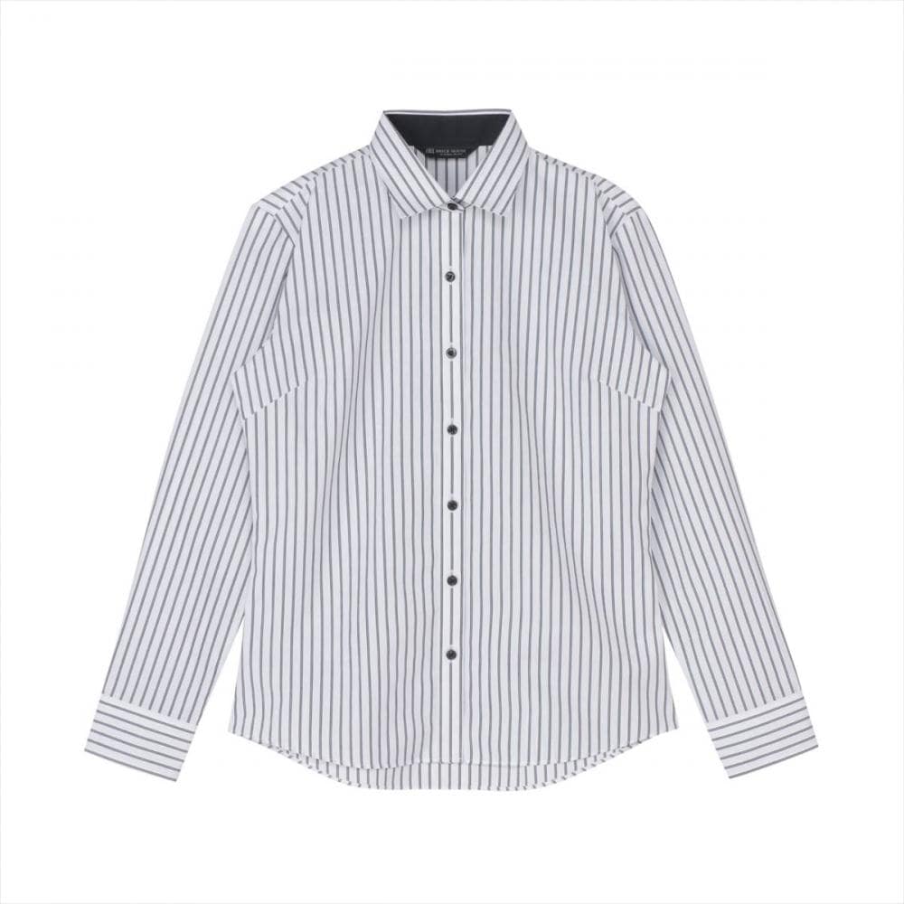 【透け防止】 ワイド 長袖 形態安定 レディースシャツ