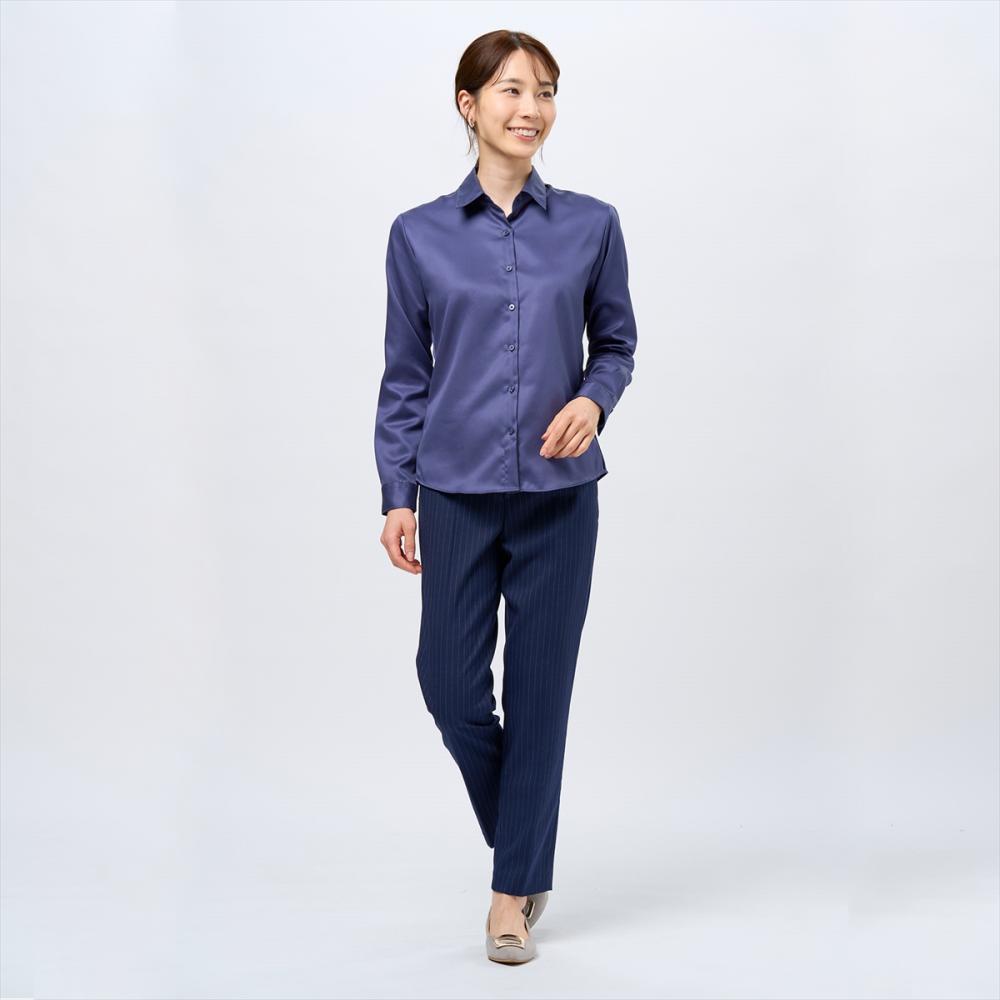 【超形態安定】 レギュラー 長袖 形態安定 綿100% レディースシャツ