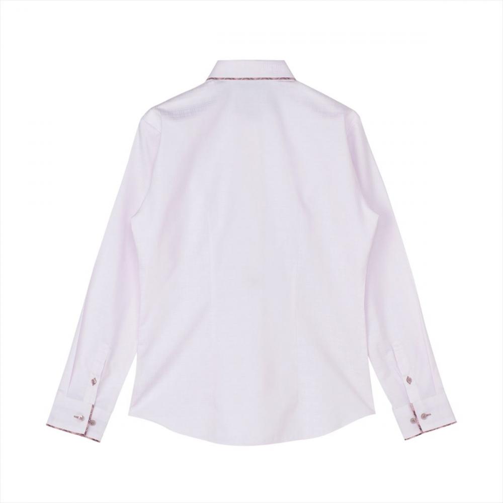 透け防止】 ワイド 長袖 形態安定 レディースシャツ(XS ピンク