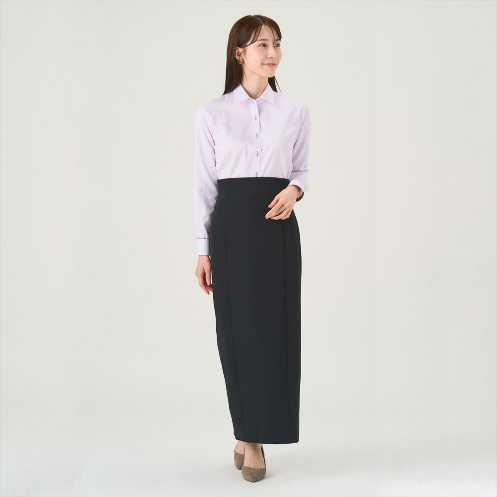 透け防止】 レギュラー 長袖 形態安定 レディースシャツ(XS