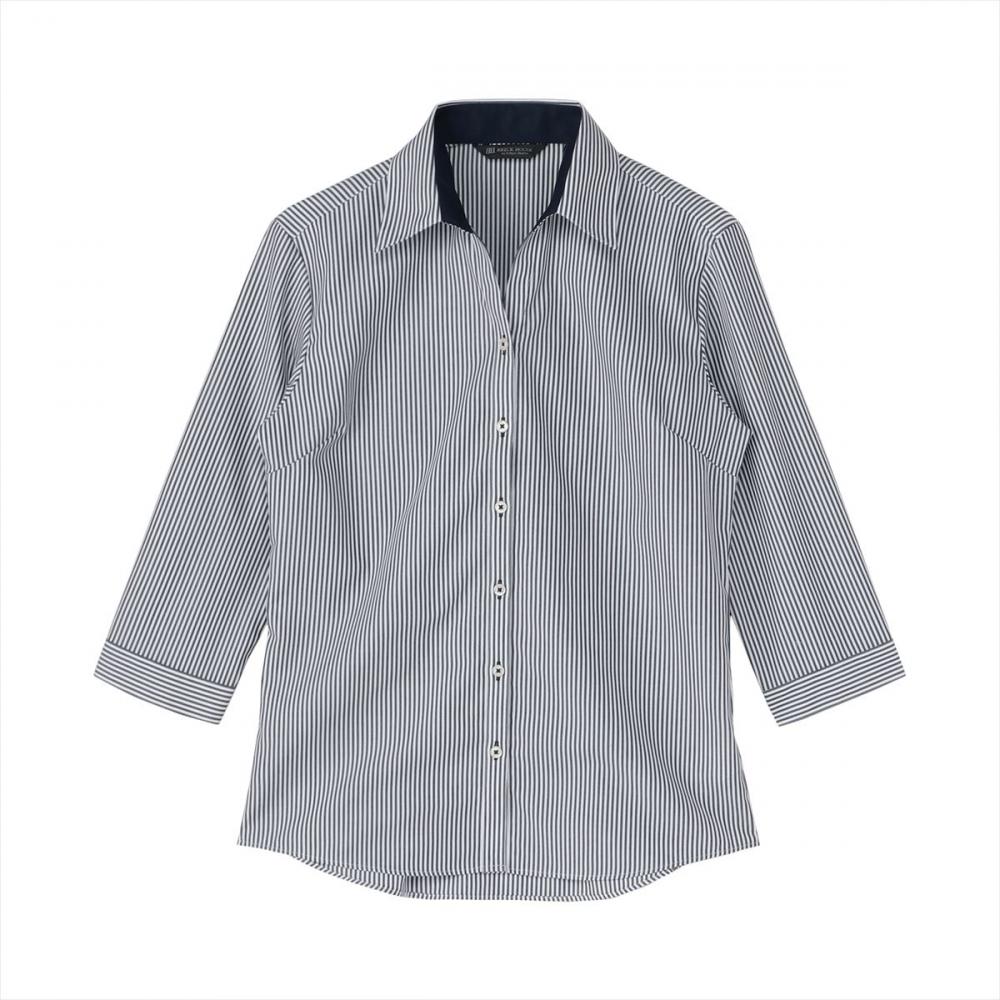 【超形態安定】 スキッパー 七分袖 形態安定 綿100% レディースシャツ
