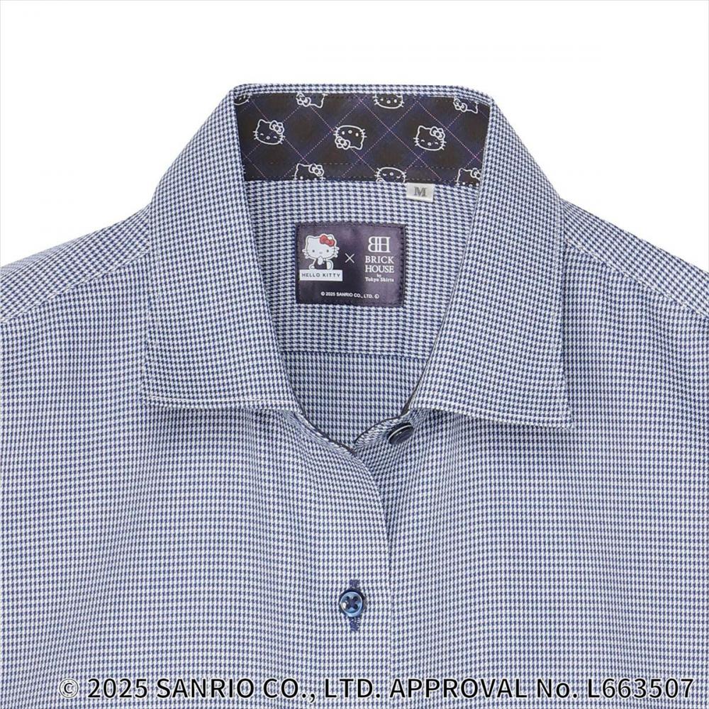 【HELLO KITTY×TOKYO SHIRTS】 ワイド 長袖 形態安定 レディースシャツ