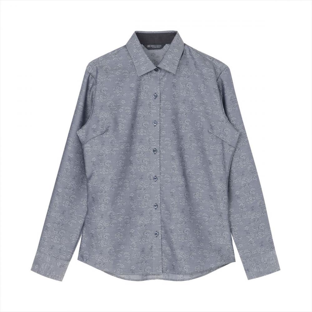 【超形態安定】 ワイド 長袖 形態安定 綿100% レディースシャツ