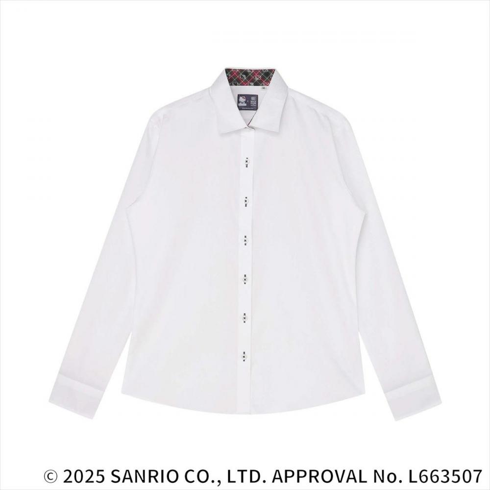 【HELLO KITTY×TOKYO SHIRTS】 ワイド 長袖 形態安定 レディースシャツ