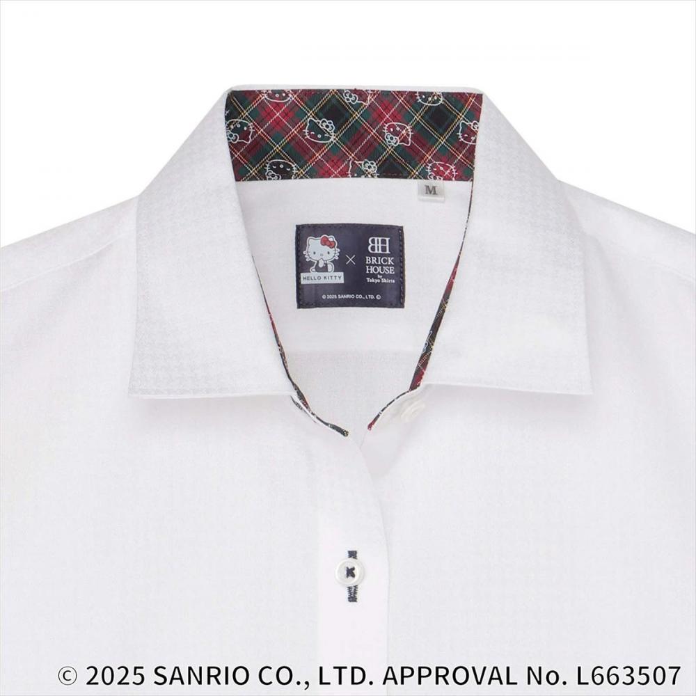 【HELLO KITTY×TOKYO SHIRTS】 ワイド 長袖 形態安定 レディースシャツ