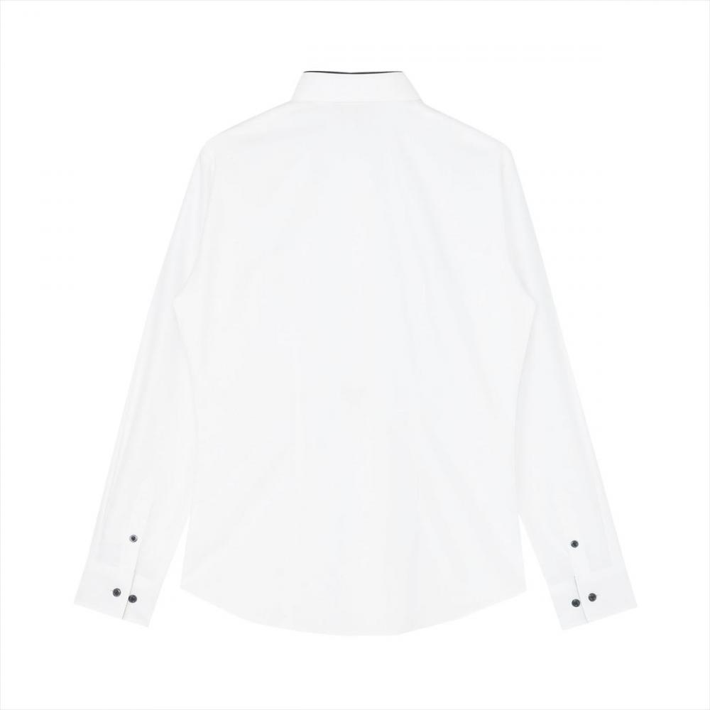 【透け防止】 ワイド 長袖 形態安定 レディースシャツ