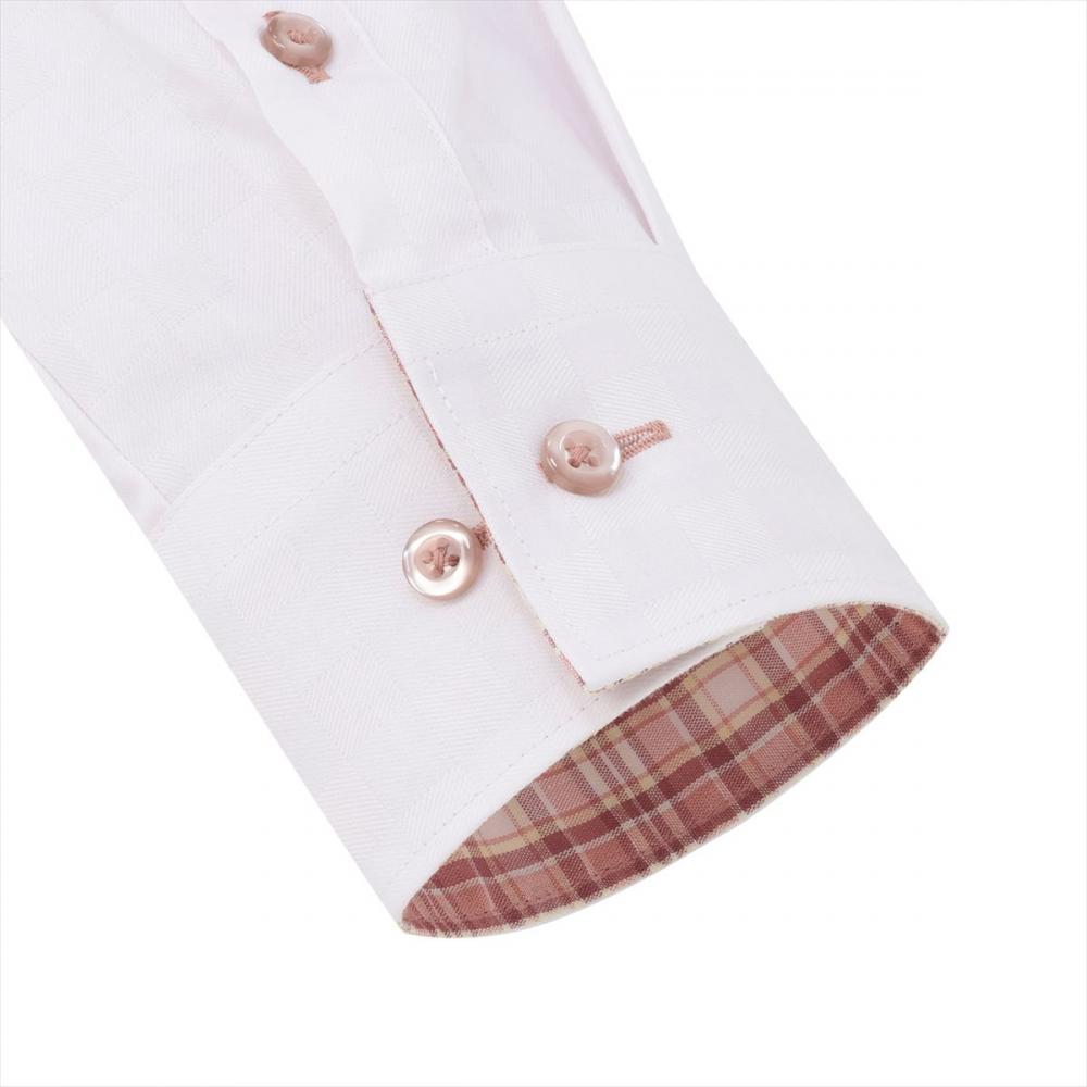 【透け防止】 ワイド 長袖 形態安定 レディースシャツ