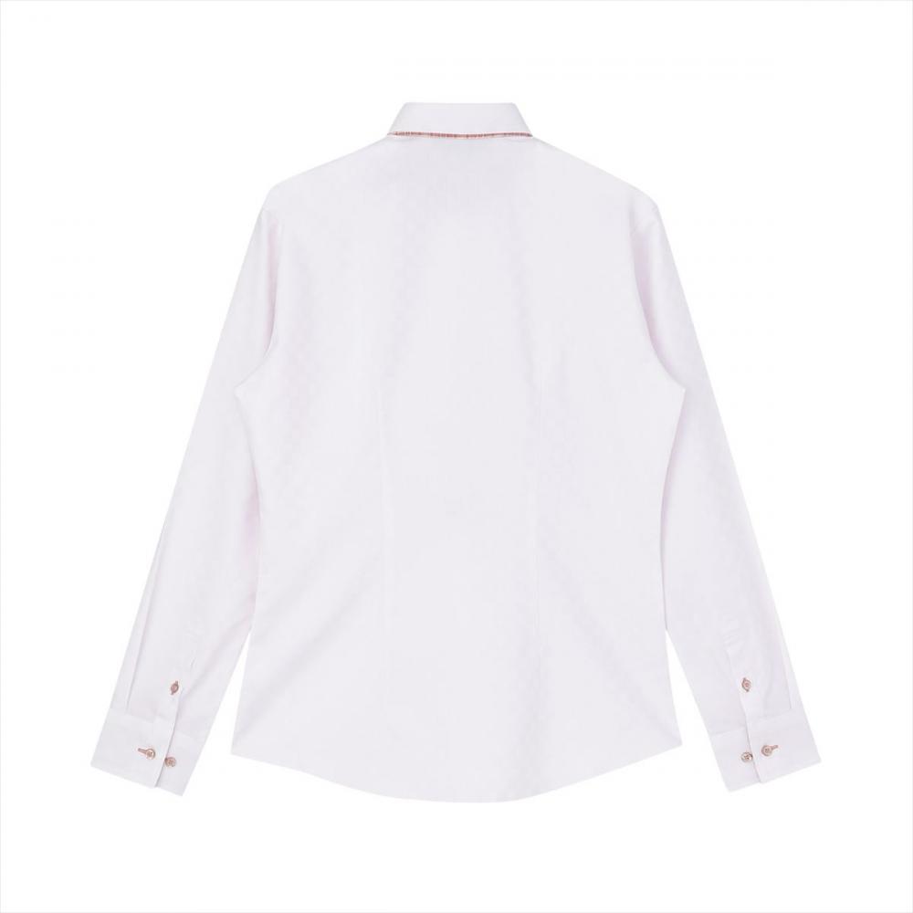 【透け防止】 ワイド 長袖 形態安定 レディースシャツ