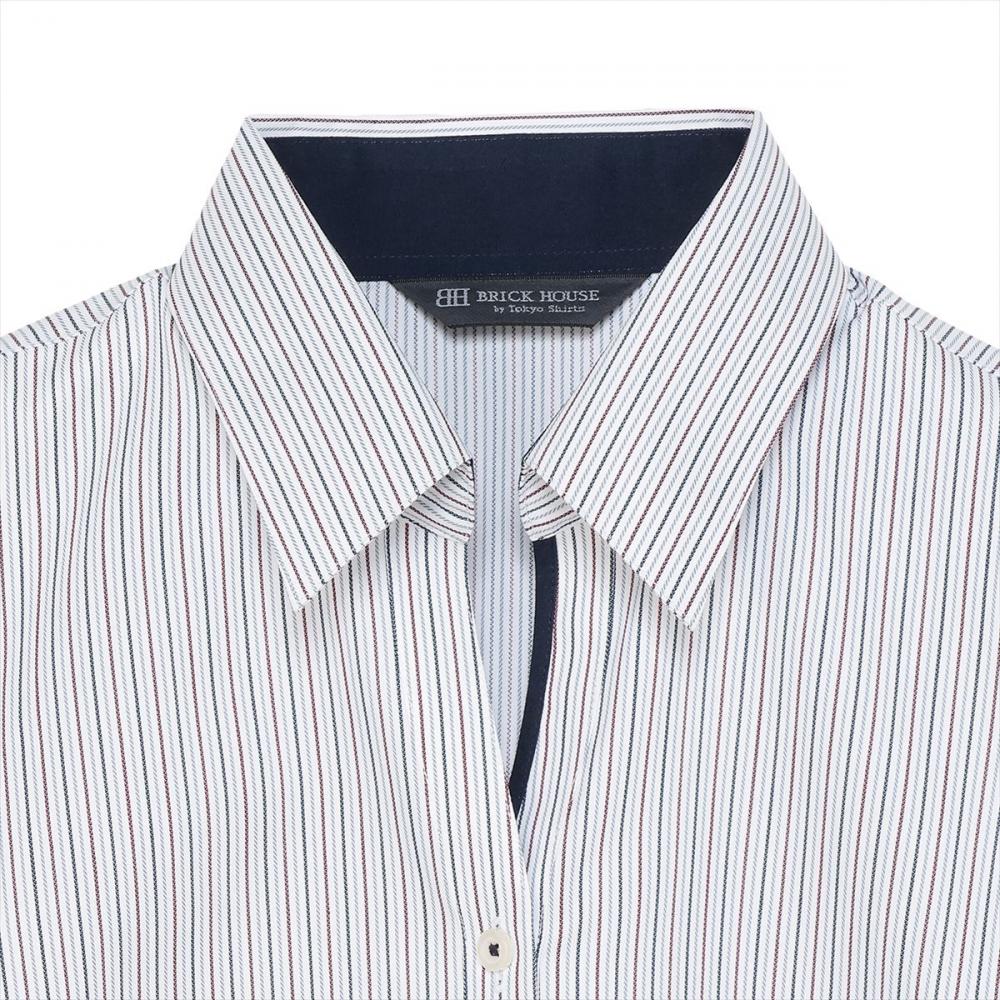 【透け防止】 スキッパー 長袖 形態安定 レディースシャツ
