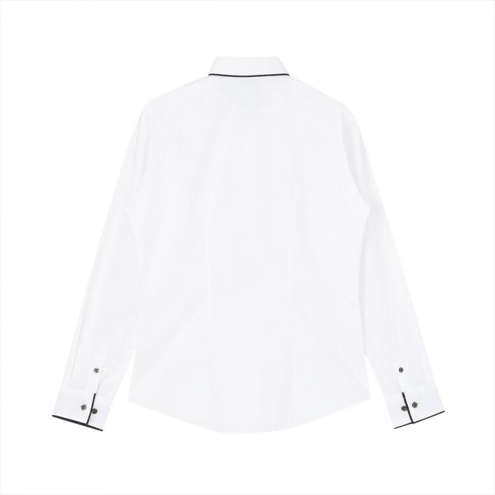 【透け防止】 ワイド 長袖 形態安定 レディースシャツ