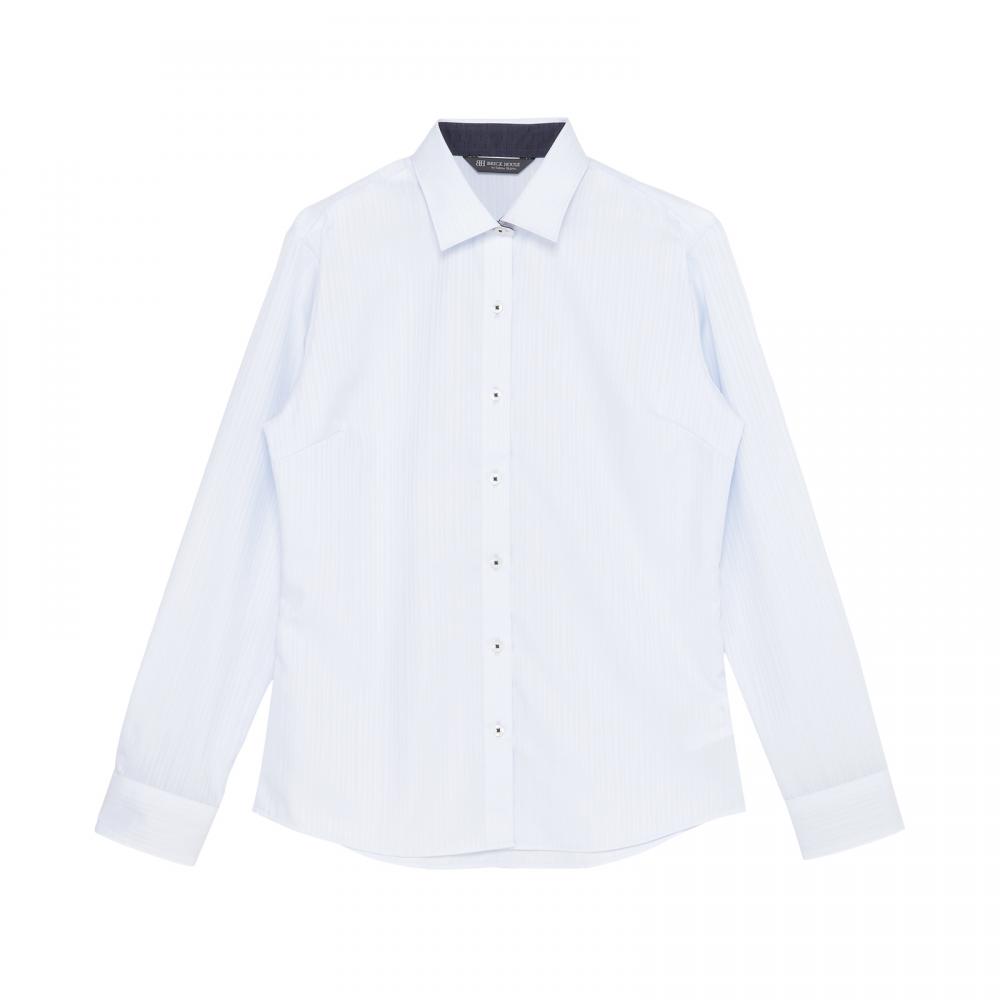 【超形態安定】 ワイド 長袖 形態安定 綿100% レディースシャツ