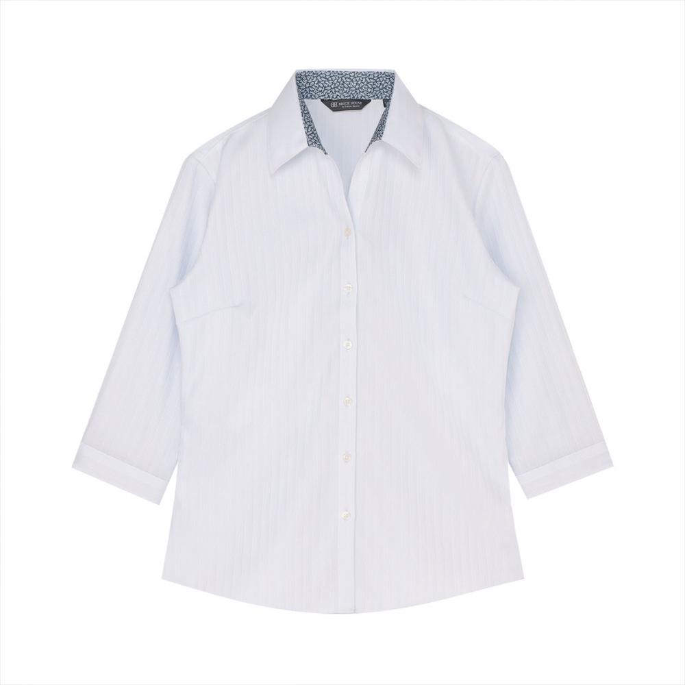 【超形態安定】 スキッパー 七分袖 形態安定 綿100% レディースシャツ