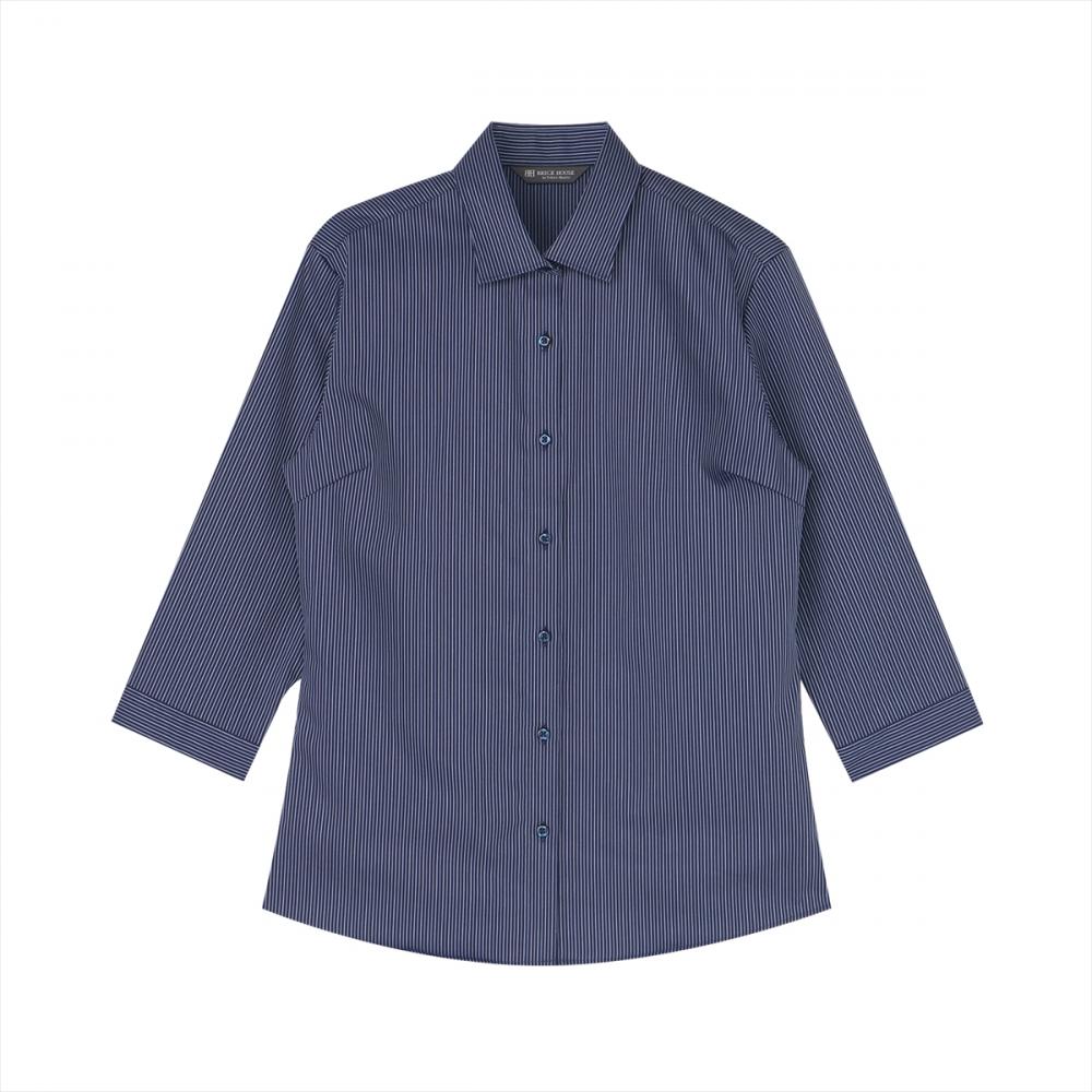 【超形態安定】 ワイド 七分袖 形態安定 綿100% レディースシャツ