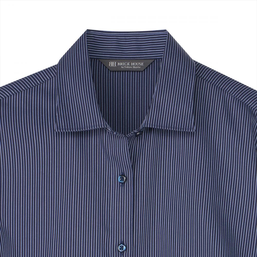 【超形態安定】 ワイド 七分袖 形態安定 綿100% レディースシャツ