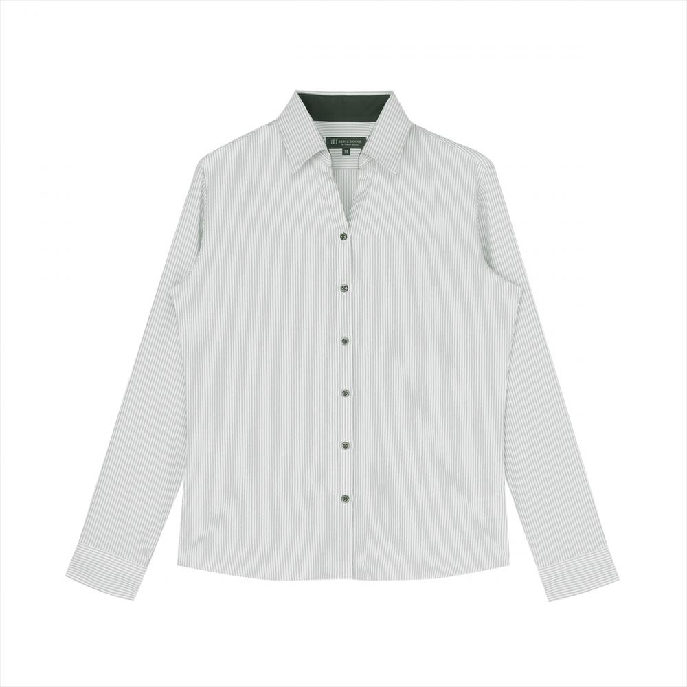 【COFREX】 スキッパー 長袖 形態安定 レディースシャツ