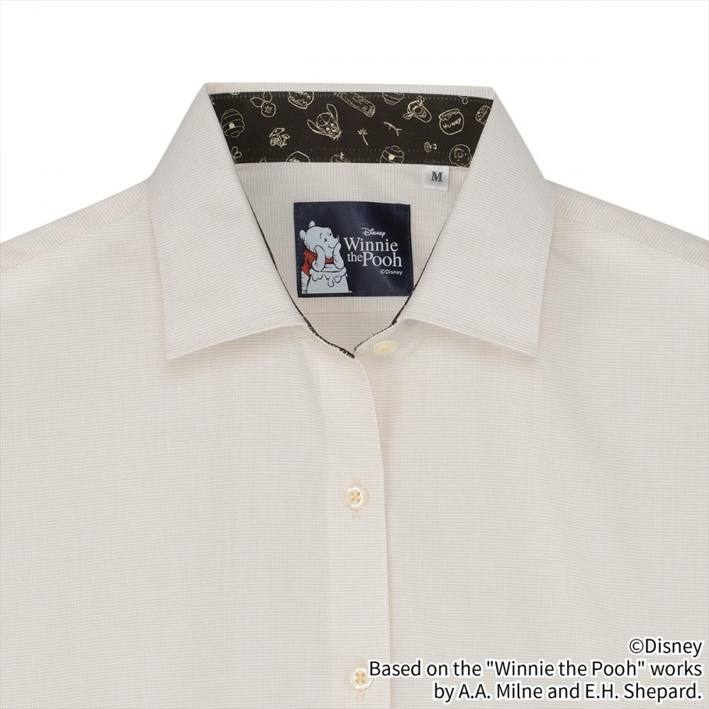 【くまのプーさん】 ワイド 長袖 形態安定 レディースシャツ