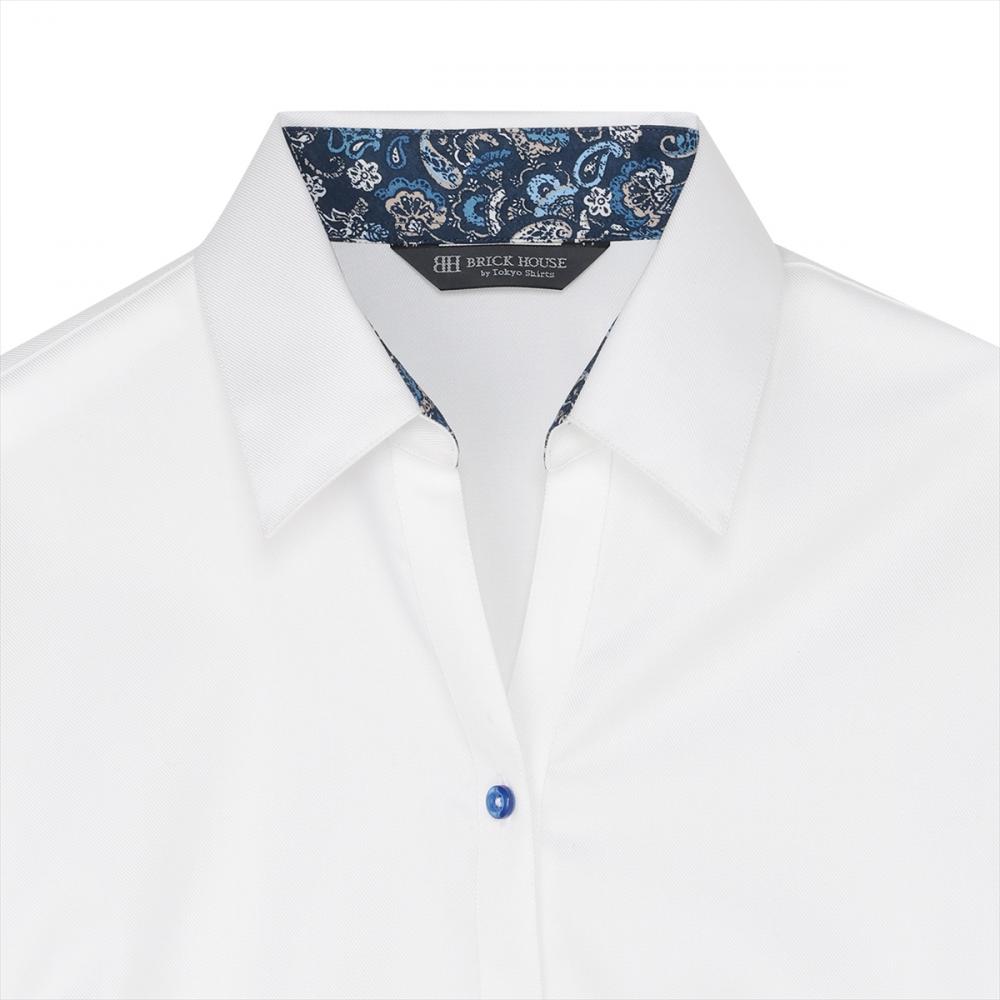 【超形態安定】 スキッパー 長袖 形態安定 綿100% レディースシャツ