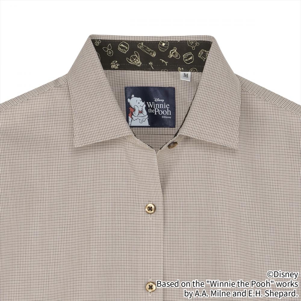 【くまのプーさん】 ワイド 長袖 形態安定 レディースシャツ