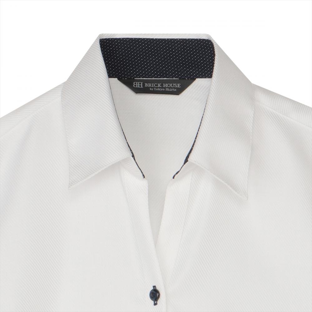 【超形態安定／接触冷感】 スキッパー 半袖 形態安定 綿100% レディースシャツ