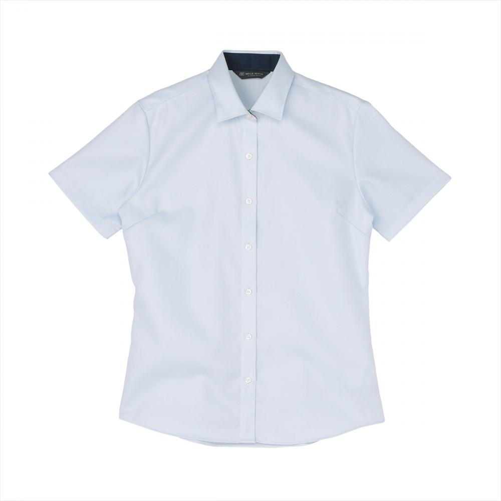 【超形態安定／接触冷感】ワイド 半袖 形態安定 綿100% レディースシャツ