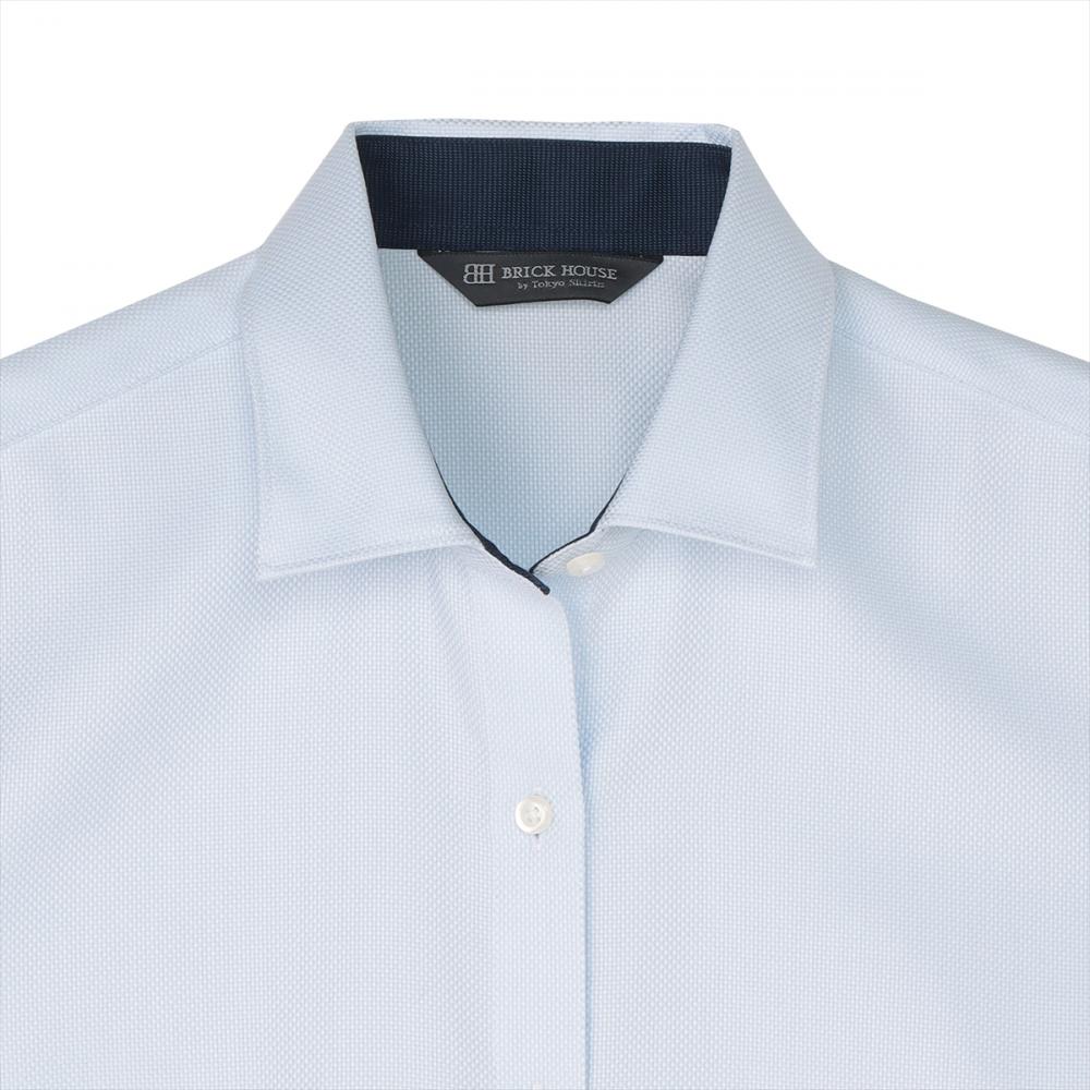 【超形態安定／接触冷感】ワイド 半袖 形態安定 綿100% レディースシャツ