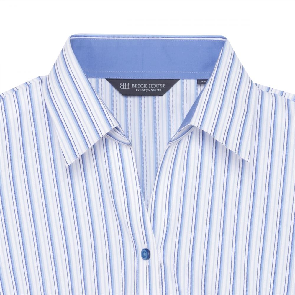 【透け防止】 スキッパー 長袖 形態安定 レディースシャツ