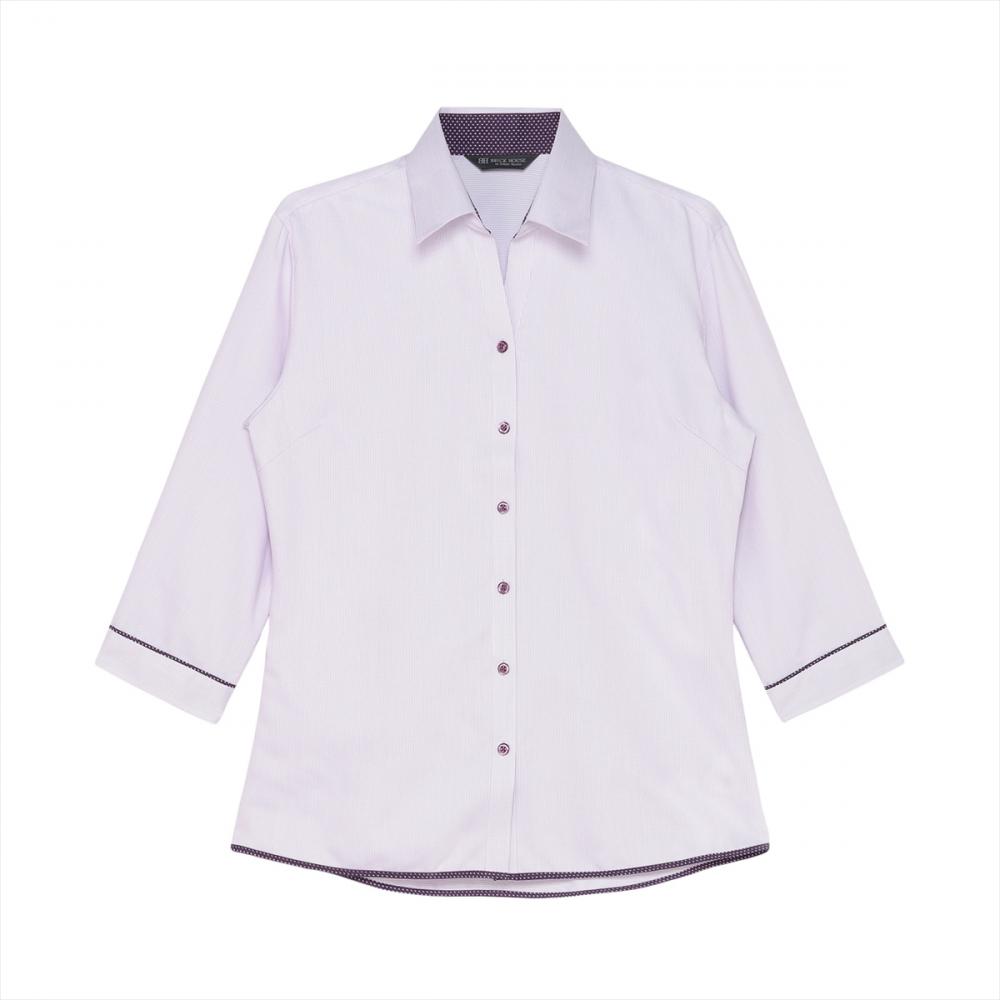 【透け防止】 スキッパー 七分袖 形態安定 レディースシャツ