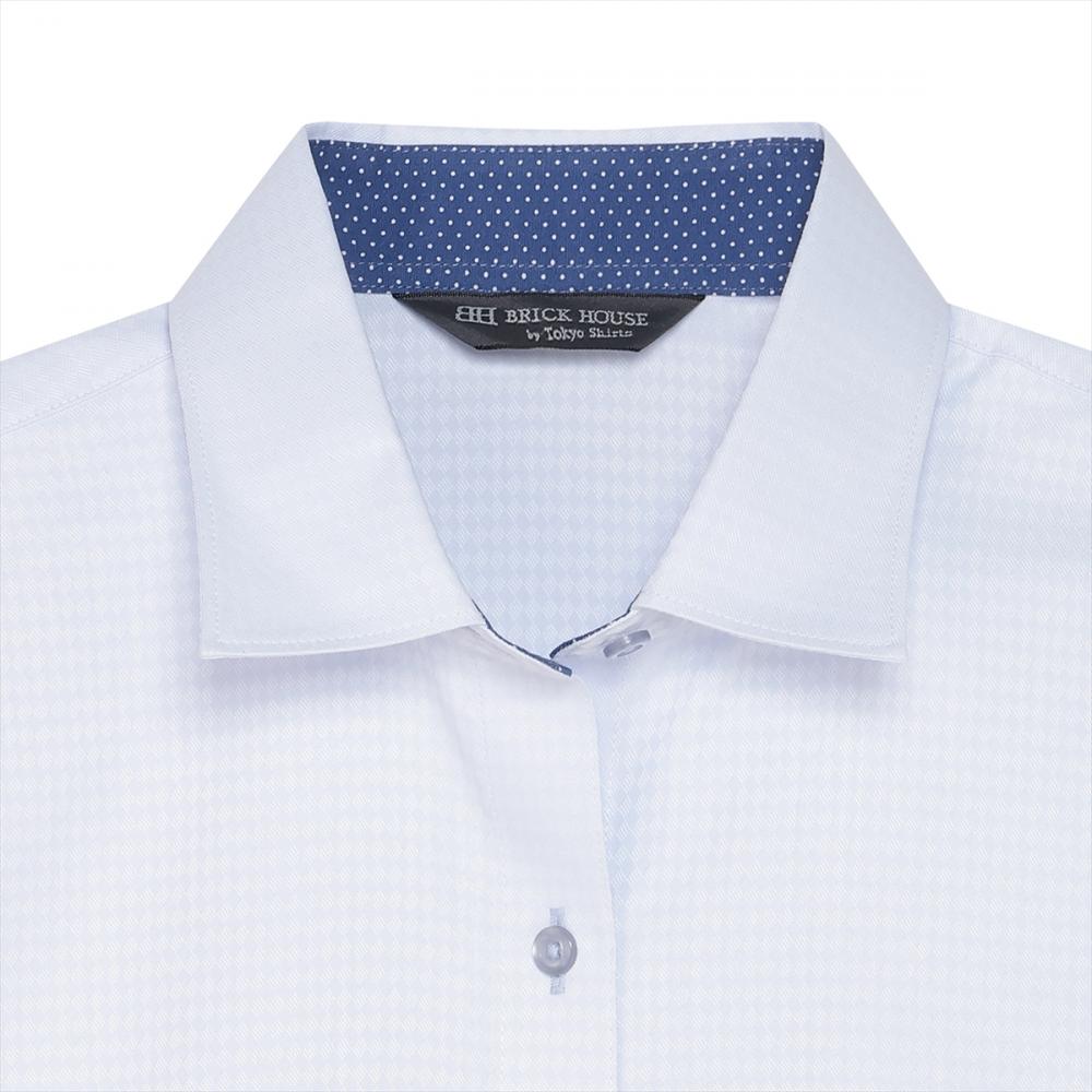 【透け防止】 ワイド 七分袖 形態安定 レディースシャツ