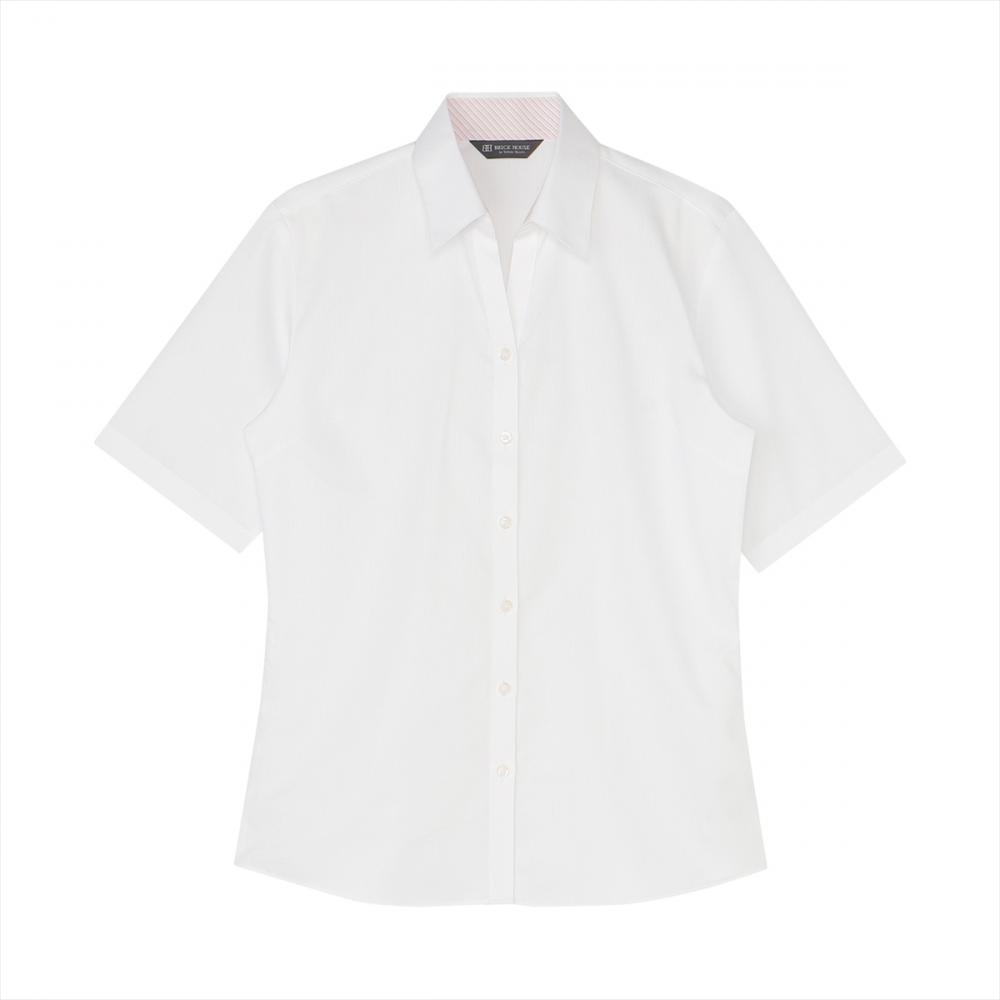 【吸水速乾】 スキッパー 五分袖 形態安定 レディースシャツ