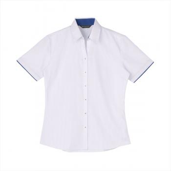 吸水速乾】 スキッパー 半袖 形態安定 レディースシャツ(XS パーブル