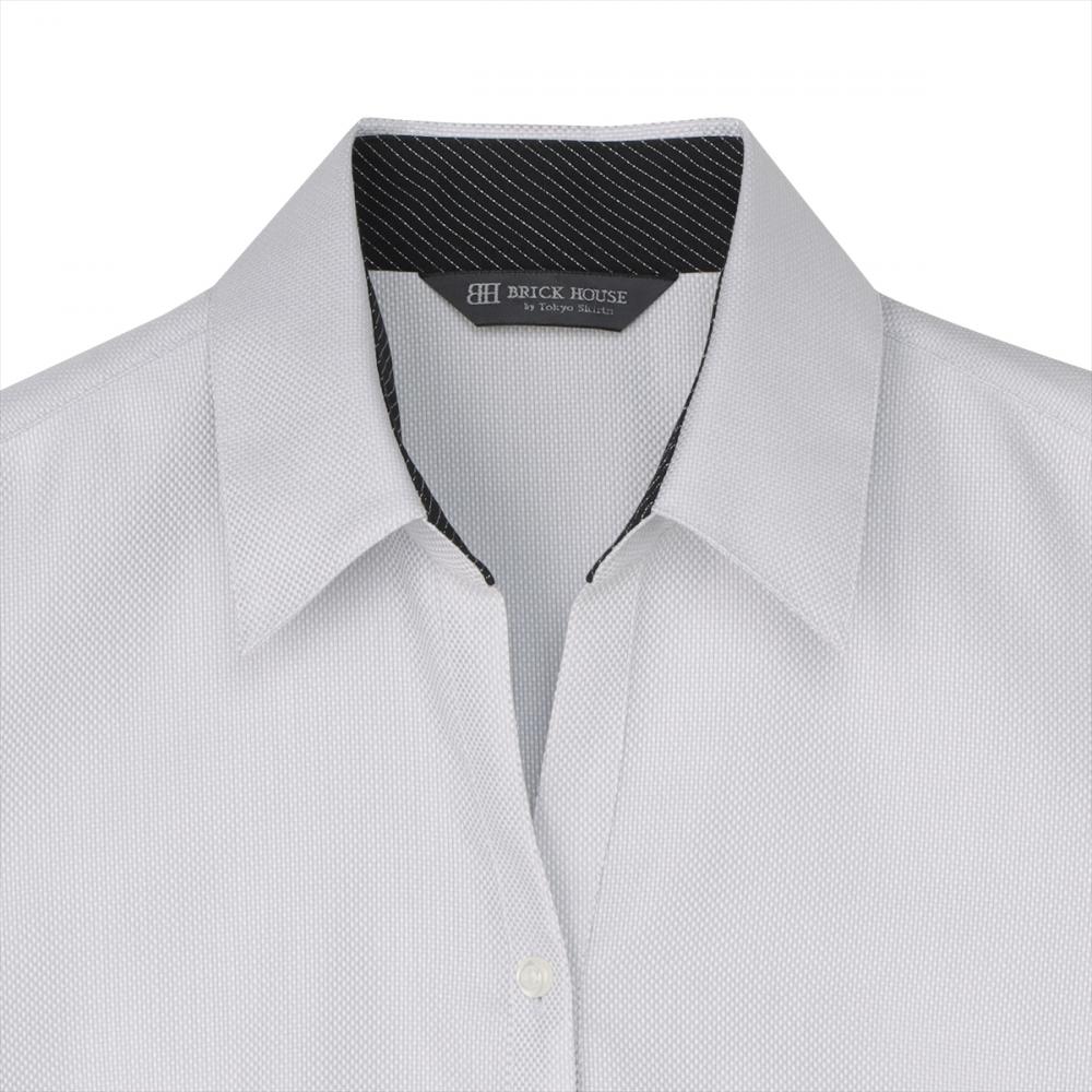 【超形態安定／接触冷感】スキッパー 半袖 形態安定 綿100% レディースシャツ