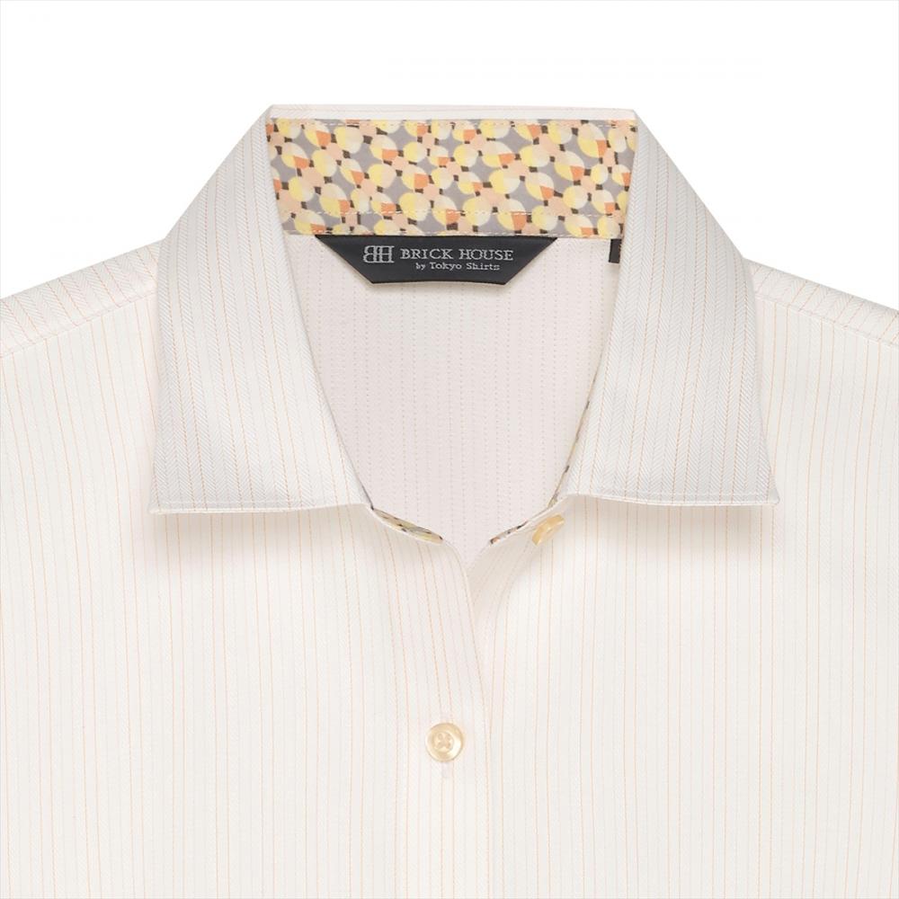 【透け防止】 ワイド 七分袖 形態安定 レディースシャツ