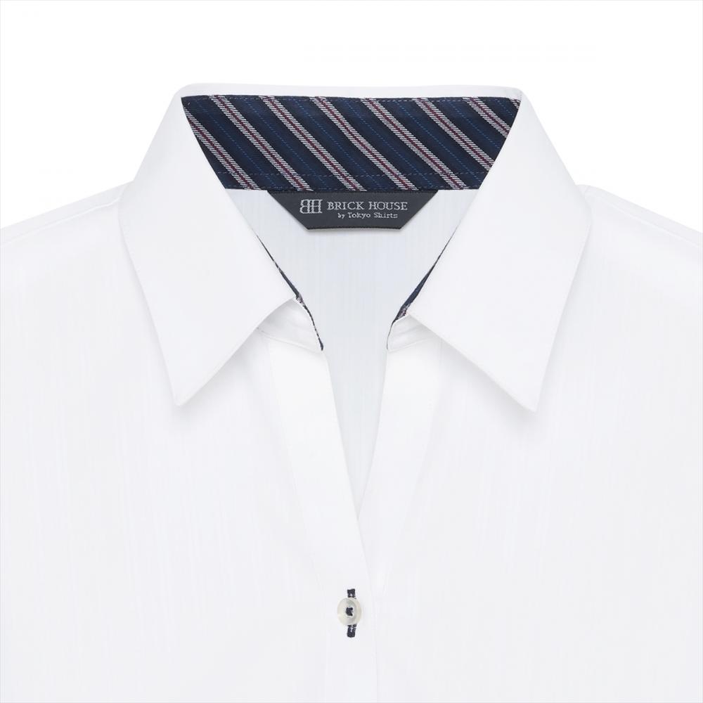 【透け防止】 スキッパー 長袖 形態安定 レディースシャツ