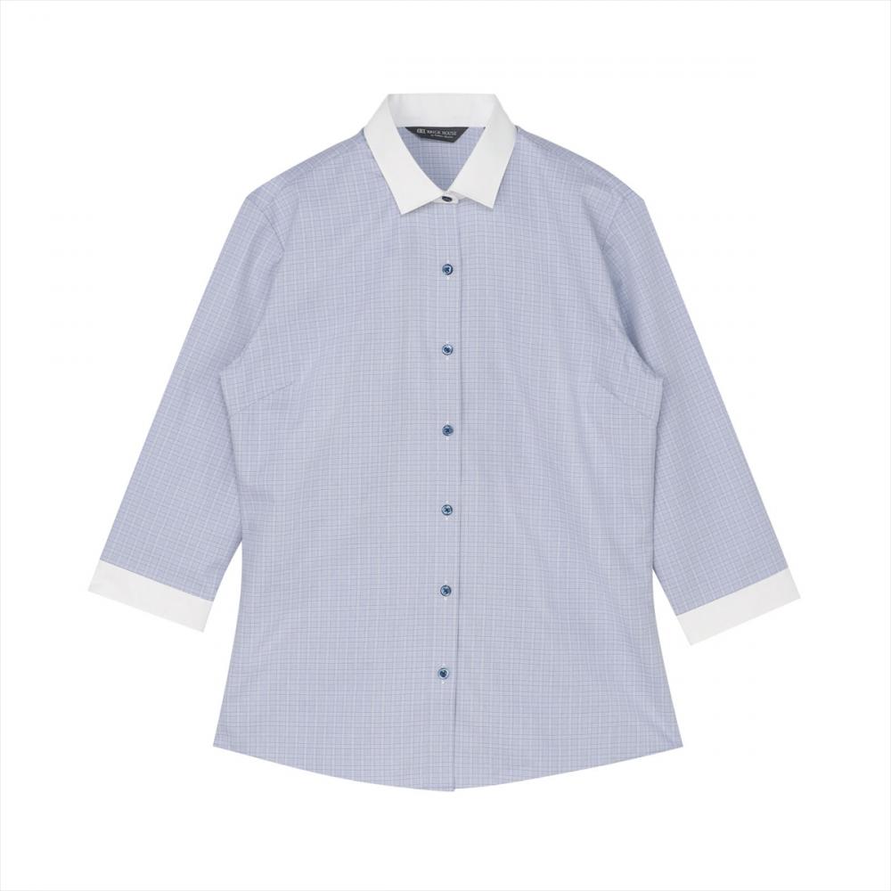 【透け防止】 ワイド 七分袖 形態安定 レディースシャツ