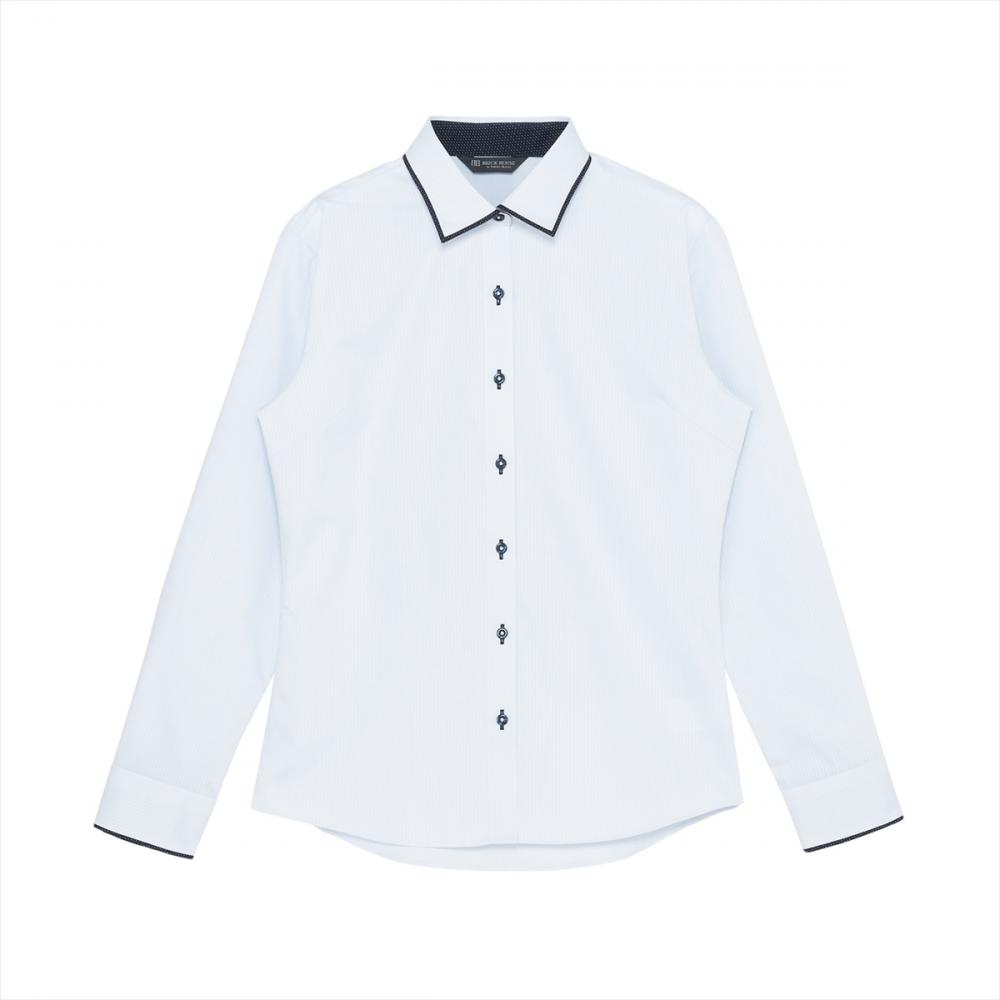 【透け防止】 ワイド 長袖 形態安定 レディースシャツ