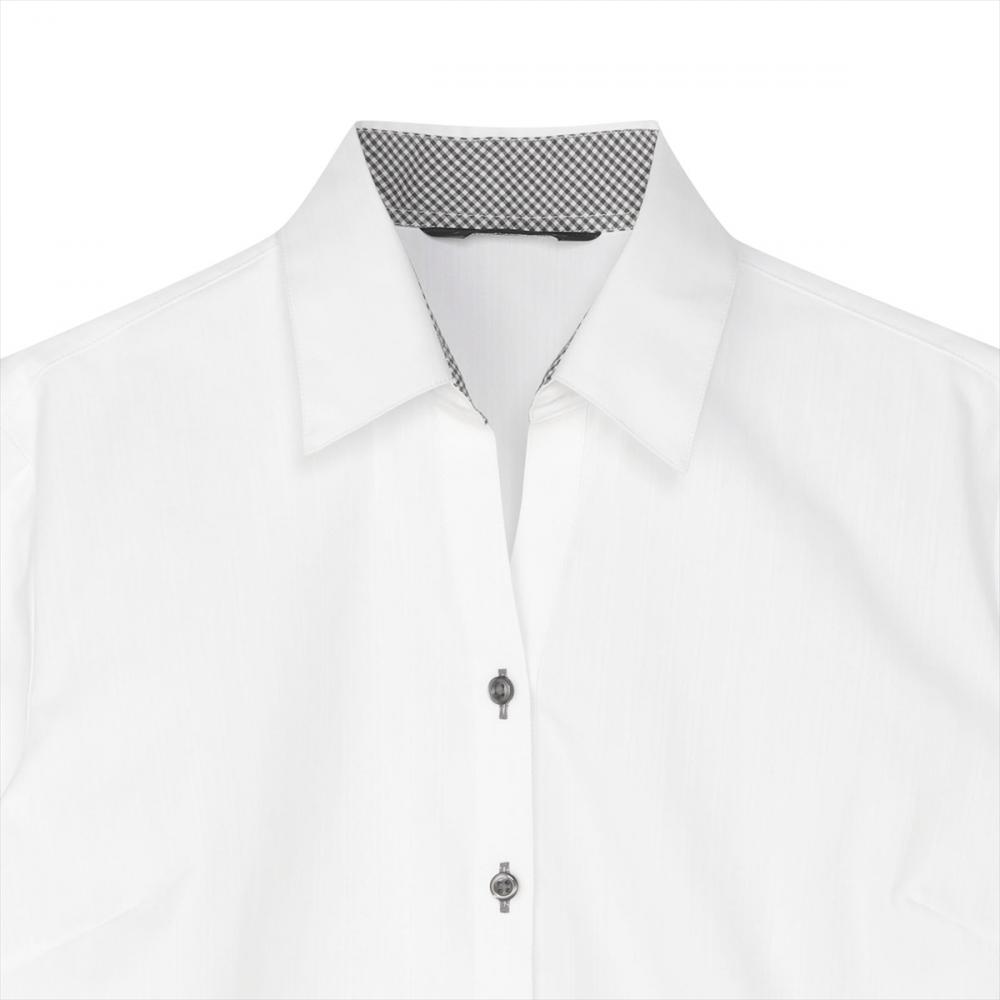 【透け防止】 スキッパー 七分袖 形態安定 レディースシャツ