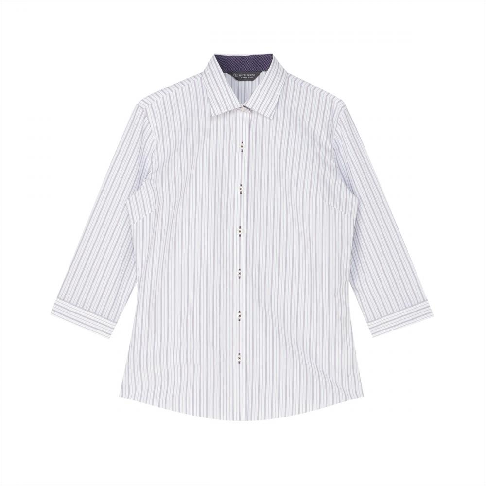 【透け防止】 ワイド 七分袖 形態安定 レディースシャツ