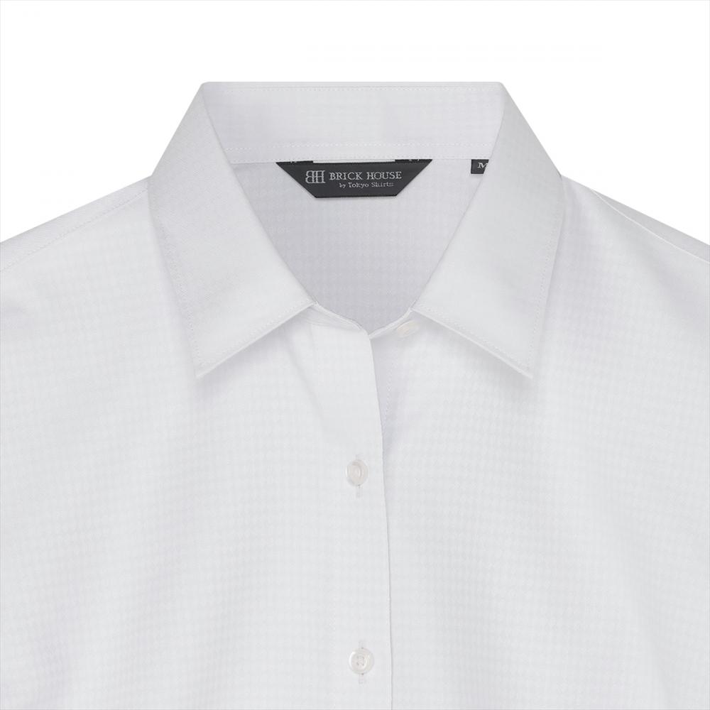 【透け防止】 レギュラー 長袖 形態安定 レディースシャツ