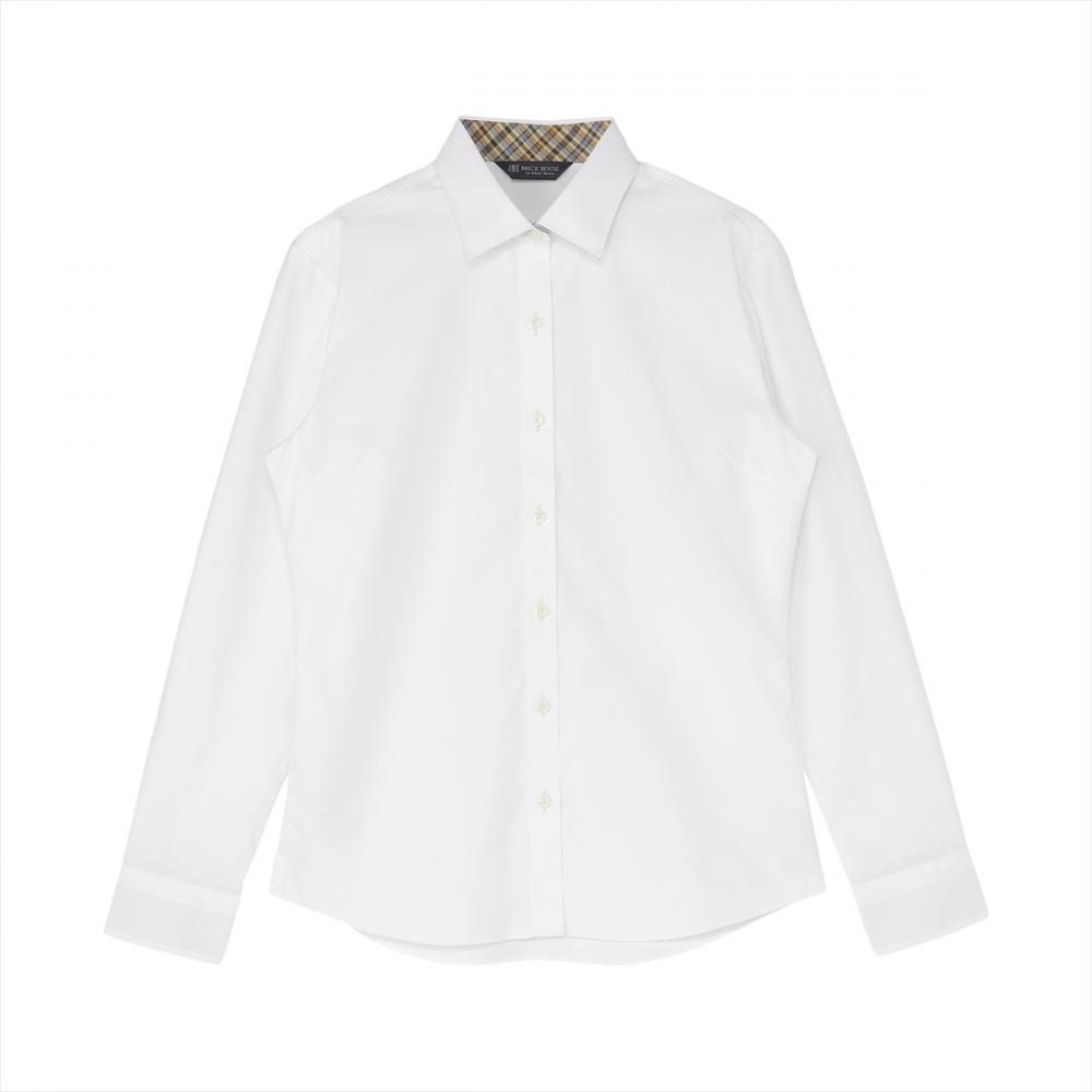 【透け防止】 ワイド 長袖 形態安定 レディースシャツ