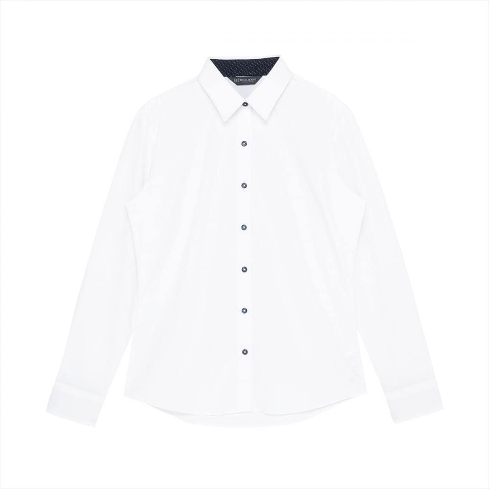 【透け防止】 レギュラー 長袖 形態安定 レディースシャツ