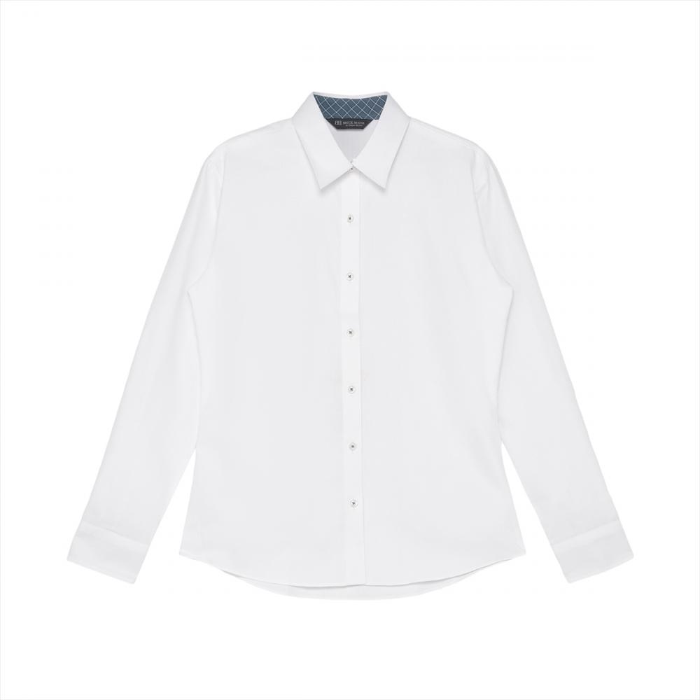 【透け防止】 レギュラー 長袖 形態安定 レディースシャツ